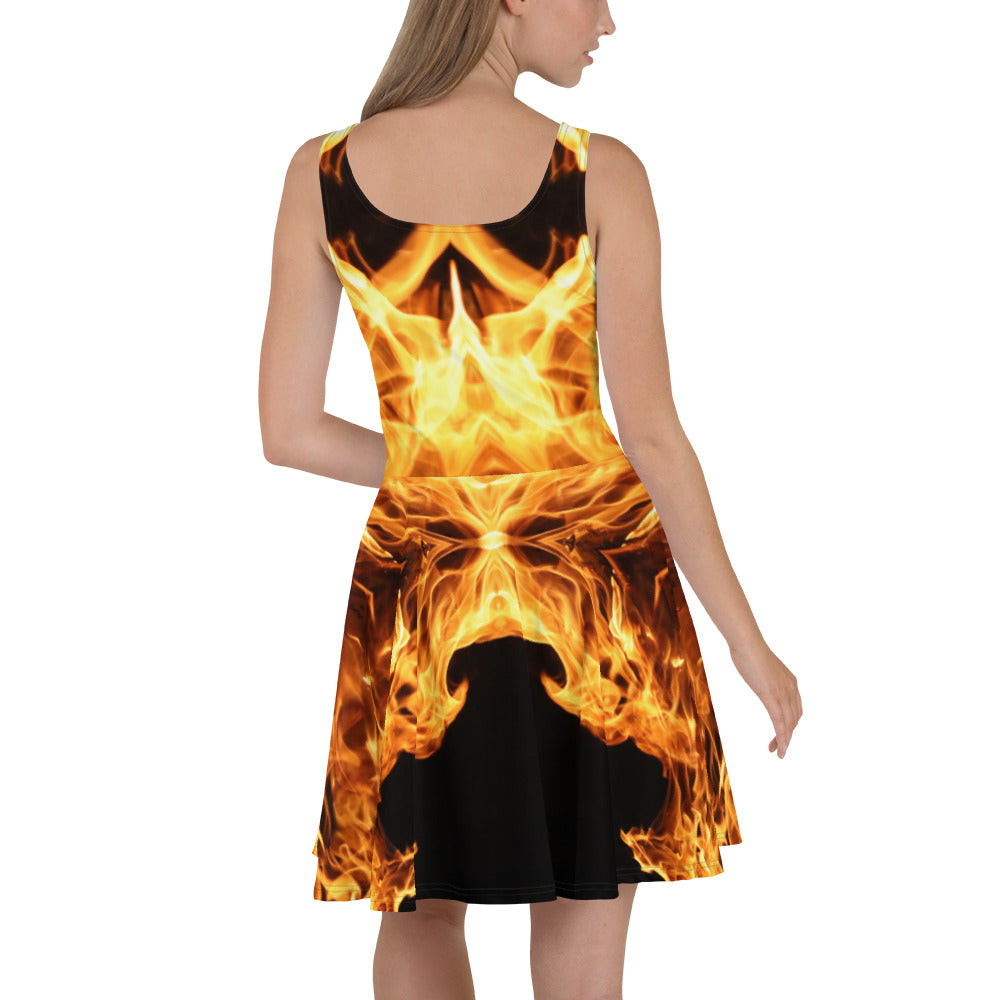 Fire Spirits Skater Dress - "Fire Keeper"