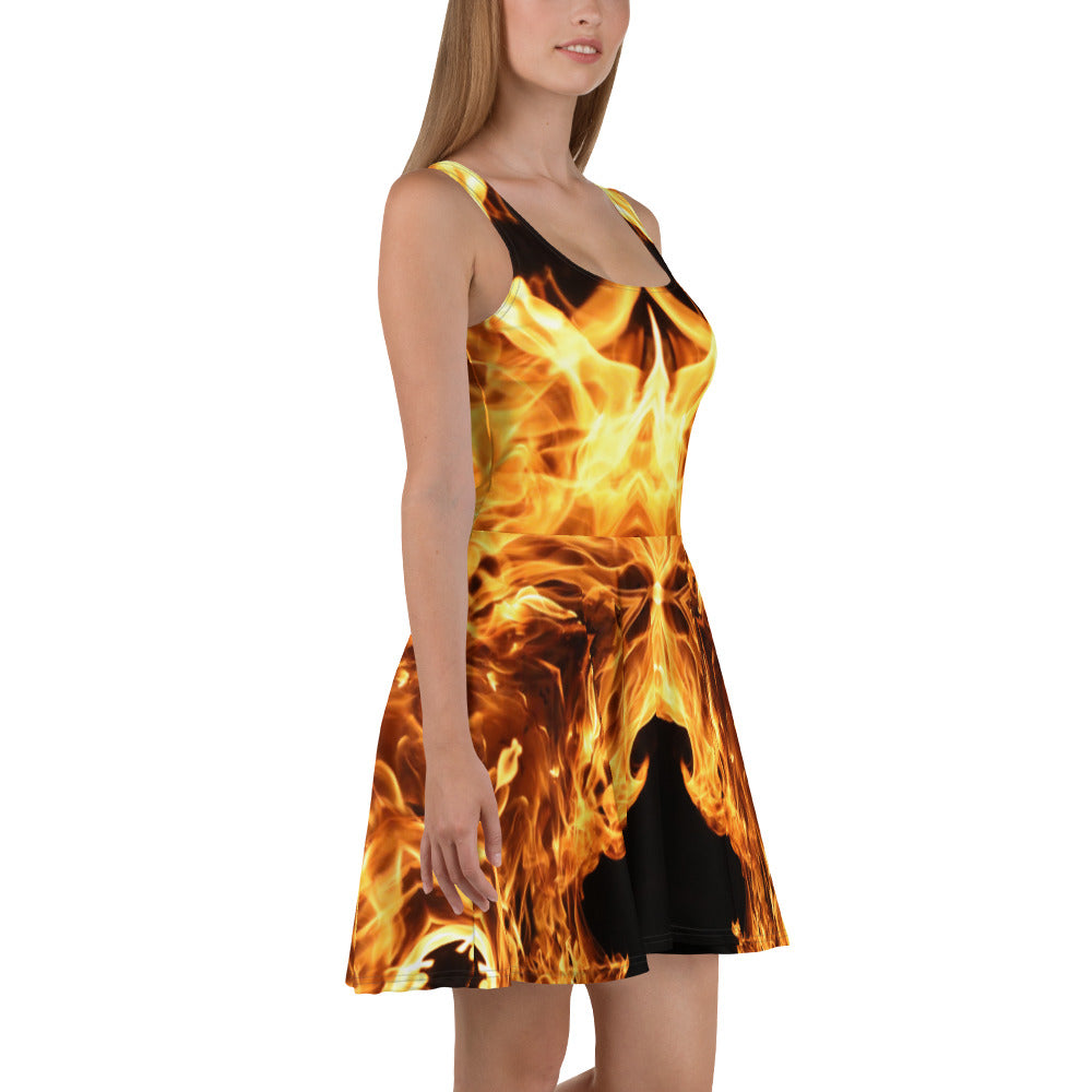 Fire Spirits Skater Dress - "Fire Keeper"